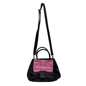 Prada Nappa Leather Fiocco Bow Bag black pink bow
